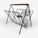 Metal and scoubidou graphic magazine holder 60s