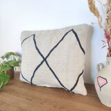 White and black Berber kilim cushion