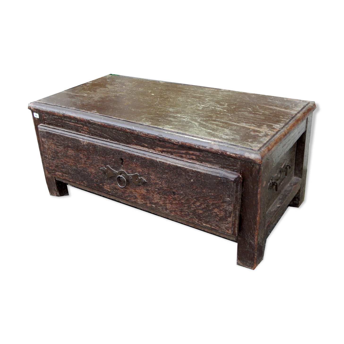 Bedside table lower locker 1 drawer old wood office 63x31x27cm