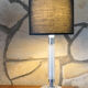 Table lamp glass er metal chrome 1970's