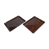 Two serving trays in vintage Japanese lacquer, "Kara-nuri"