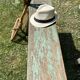 Old solid wood farmhouse bench