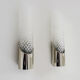 Pair of german wall sconces space age, chromed metal and glass, 60s