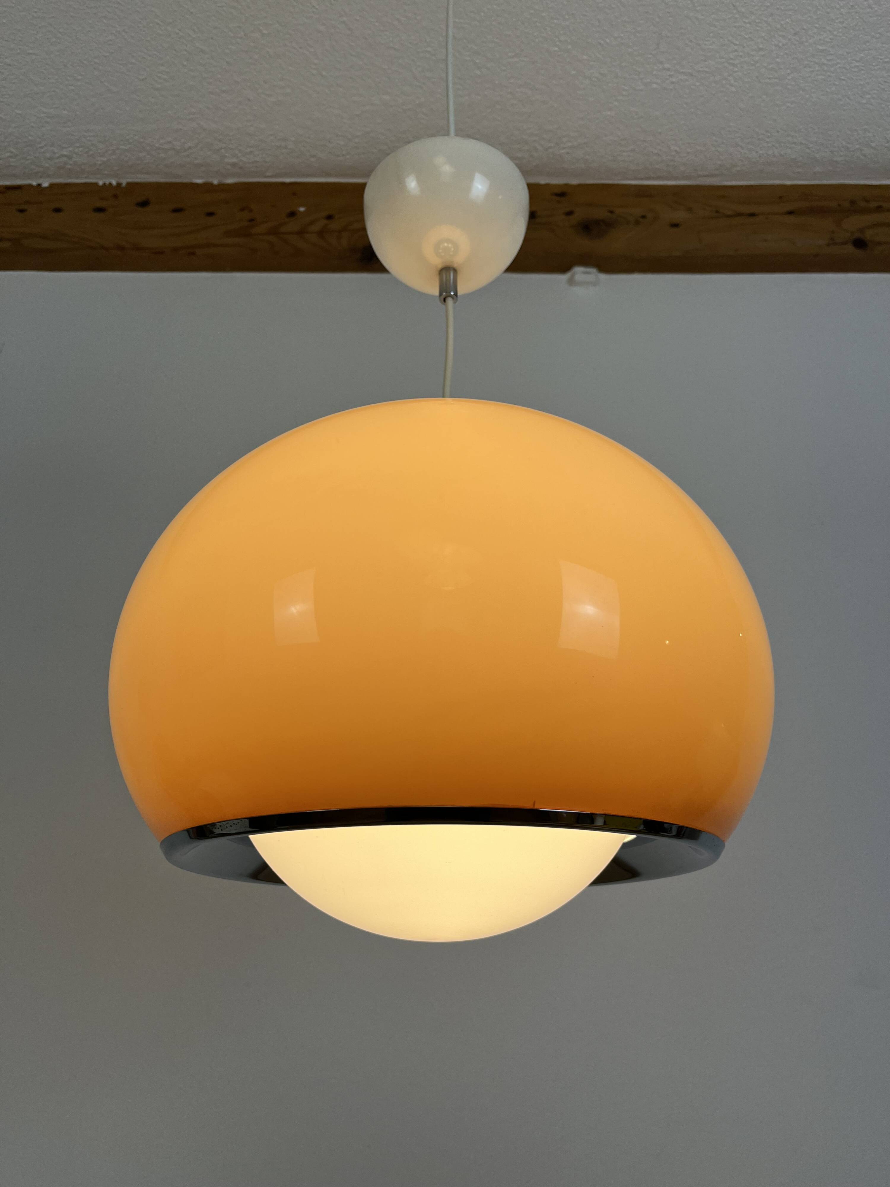 Guzzini pendant light model Jolly by Luigi Massoni, space age 70's style