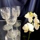 Suite de 3 verres a eau ou a vin en cristal taille