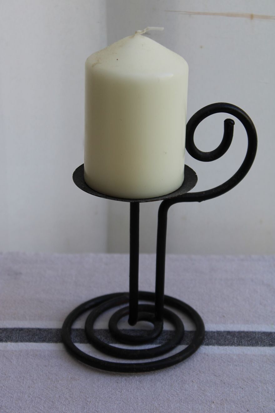 Set of 3 wrought iron candle holders