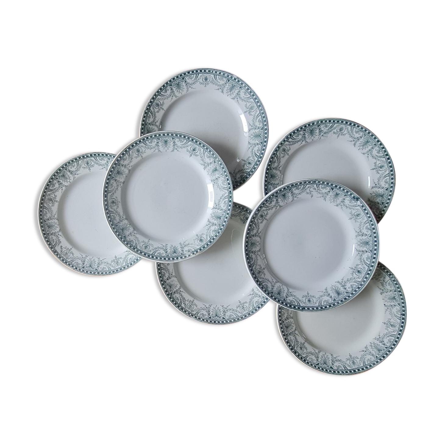 Set of 7 Terre de fer plates