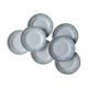 Set of 7 Terre de fer plates