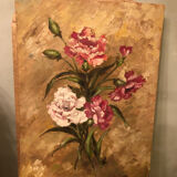 Oil bouquet painting on panel