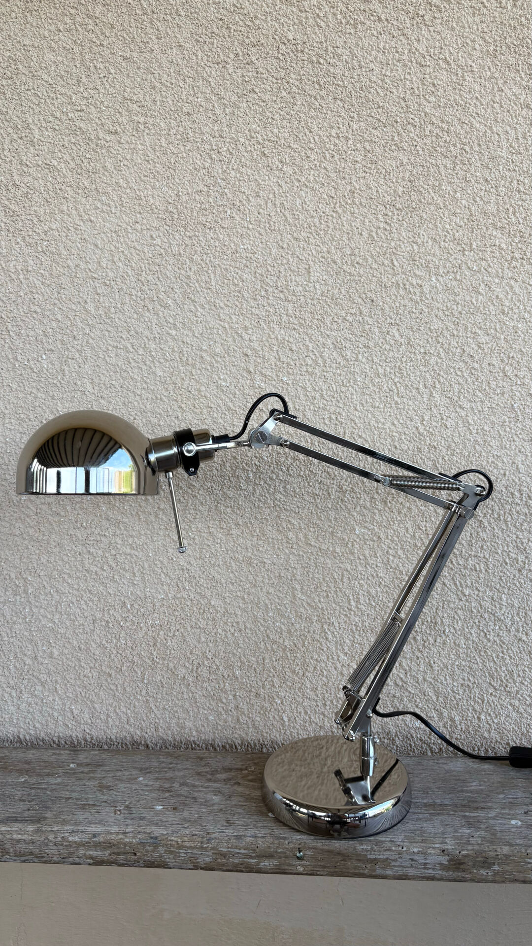 Lampe de bureau acier nickelé