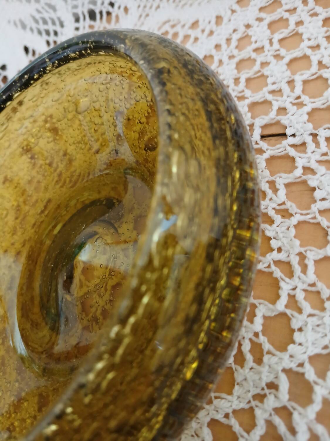 Vide poche, coupe en verre bullé