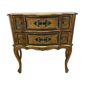 Old italian chest of drawers florentine venetian golden wood