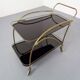 Mid-Century French Brass & Glass Serving Bar Cart, 1960s
