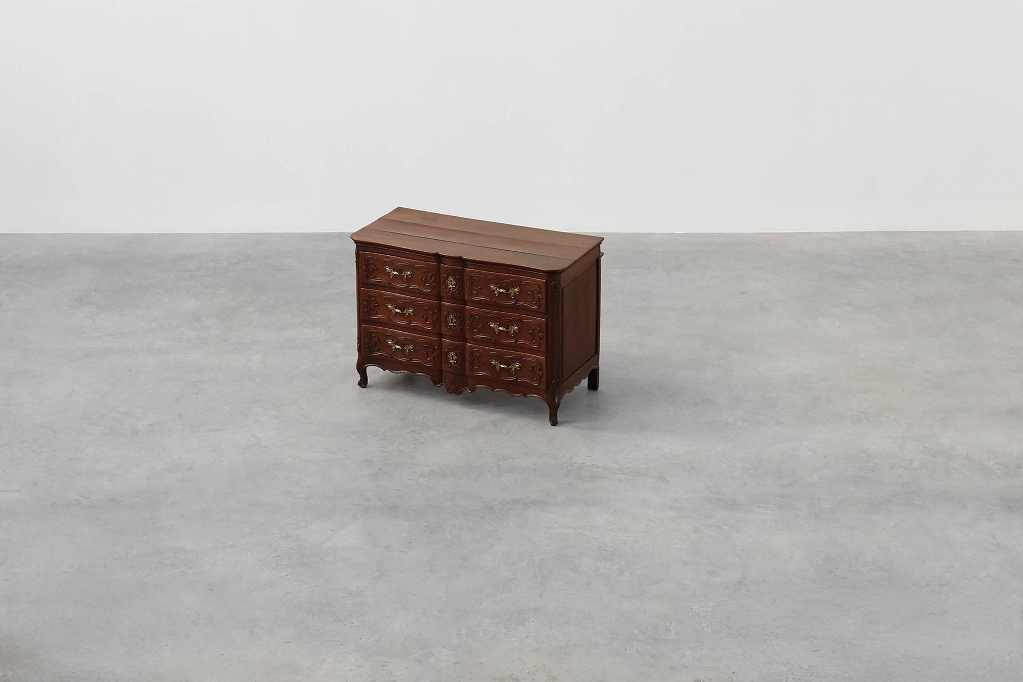 French 18th Century hand crafted oak chest of drawers in Louis XV style