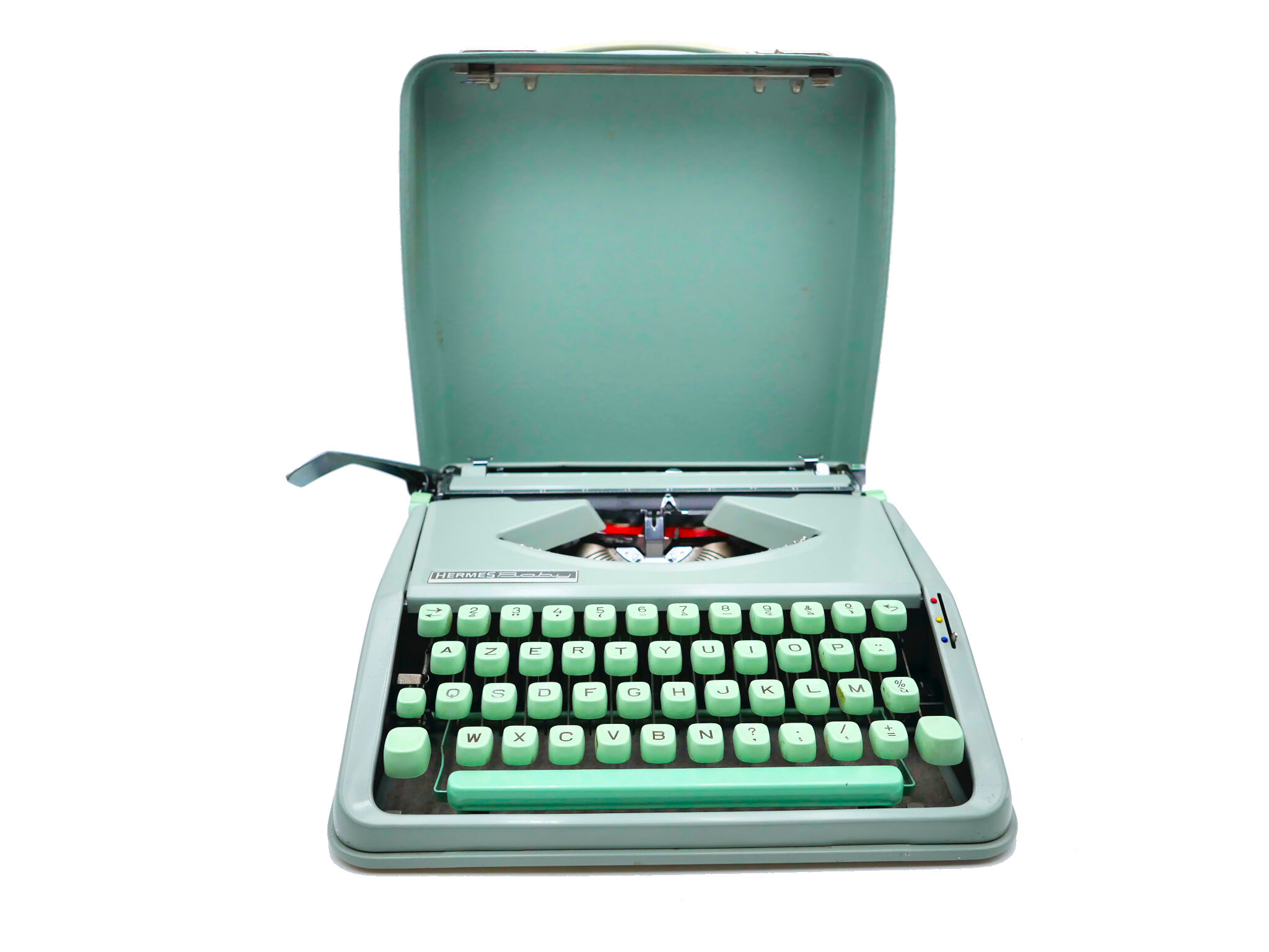 Green lime leaf typewriter hermes