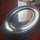 Oval silver-plated metal dish