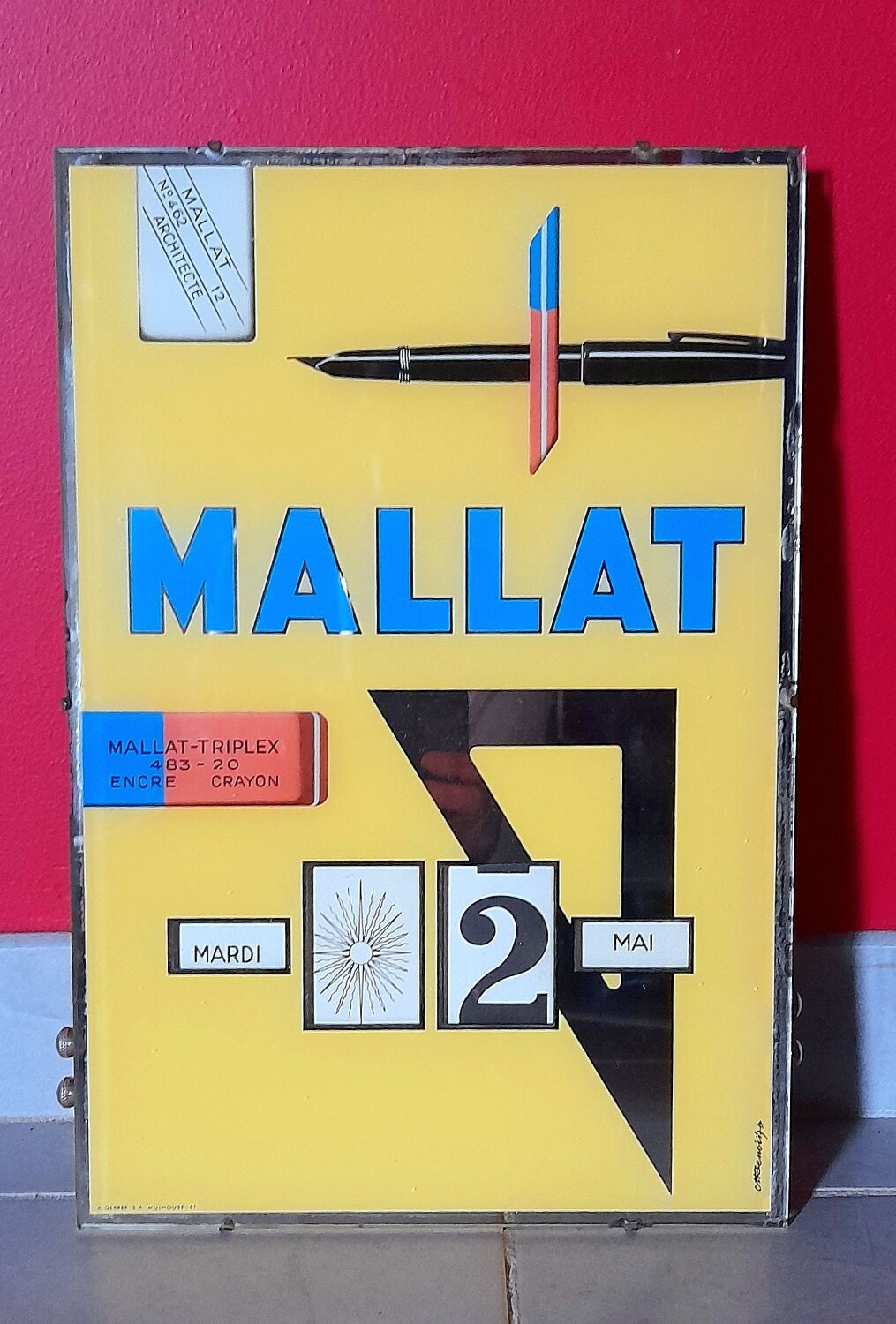 Calendrier perpétuel en vitrophanie 60s