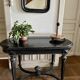 Table Pedestal table Napoleon III XIXth in black and gilded wood