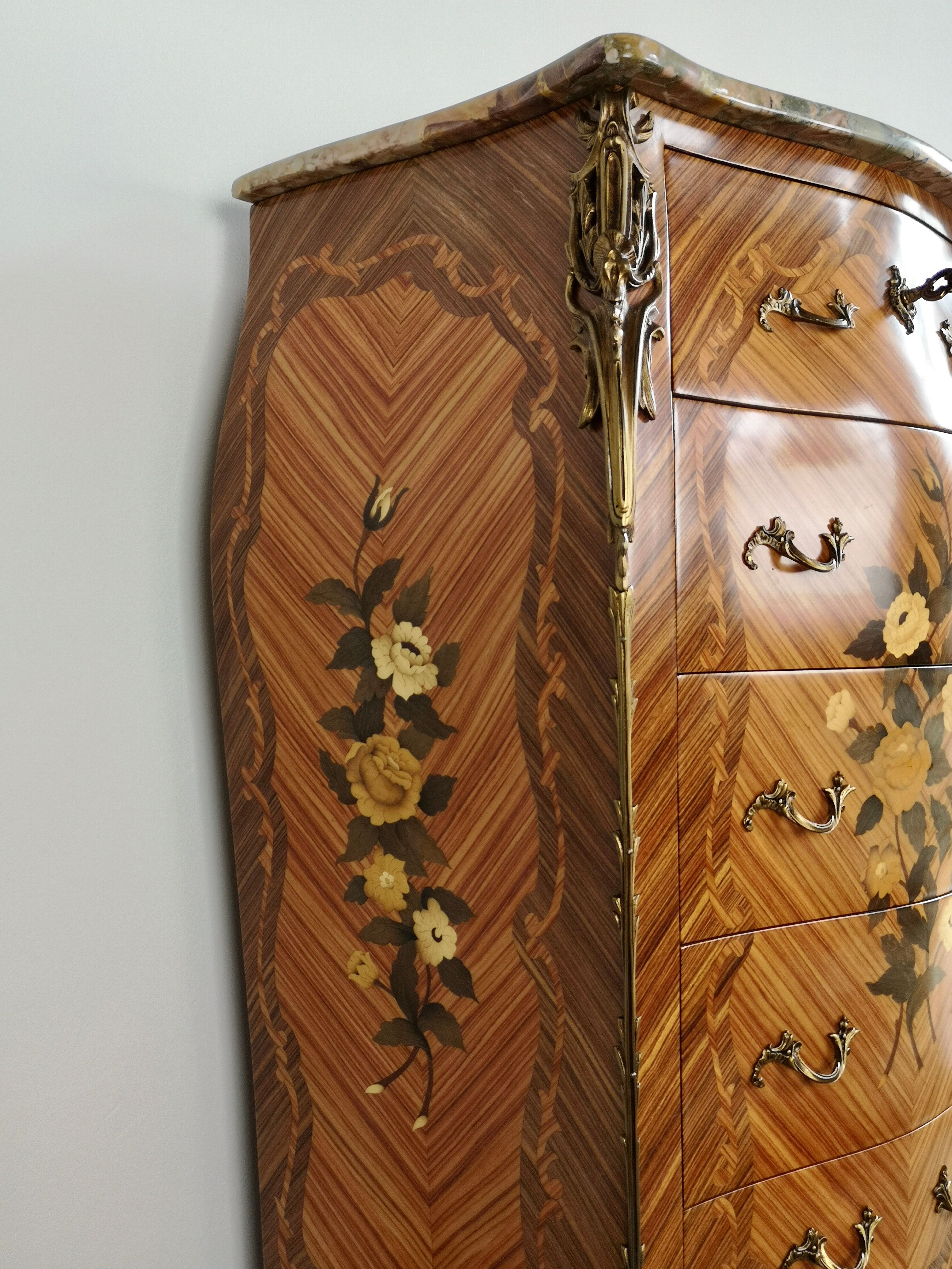 Louis XV style chiffonier in rosewood marquetry