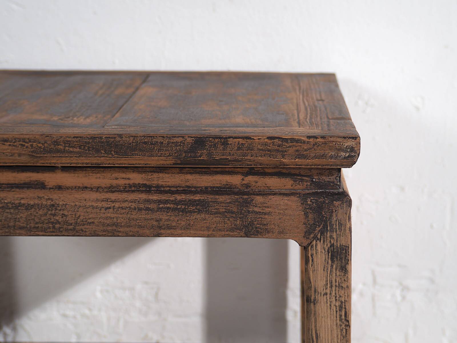 Square side table in old solid wood