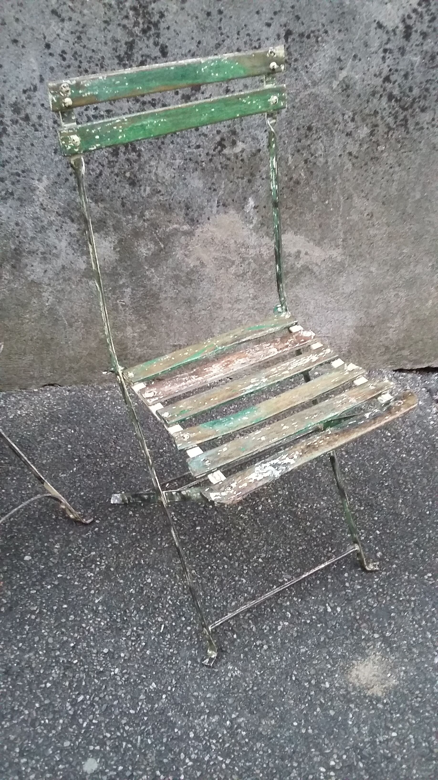 2 folding bistro / garden chairs fermob 1950