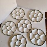 Set of 6 oyster shell plates from the Gien factory
