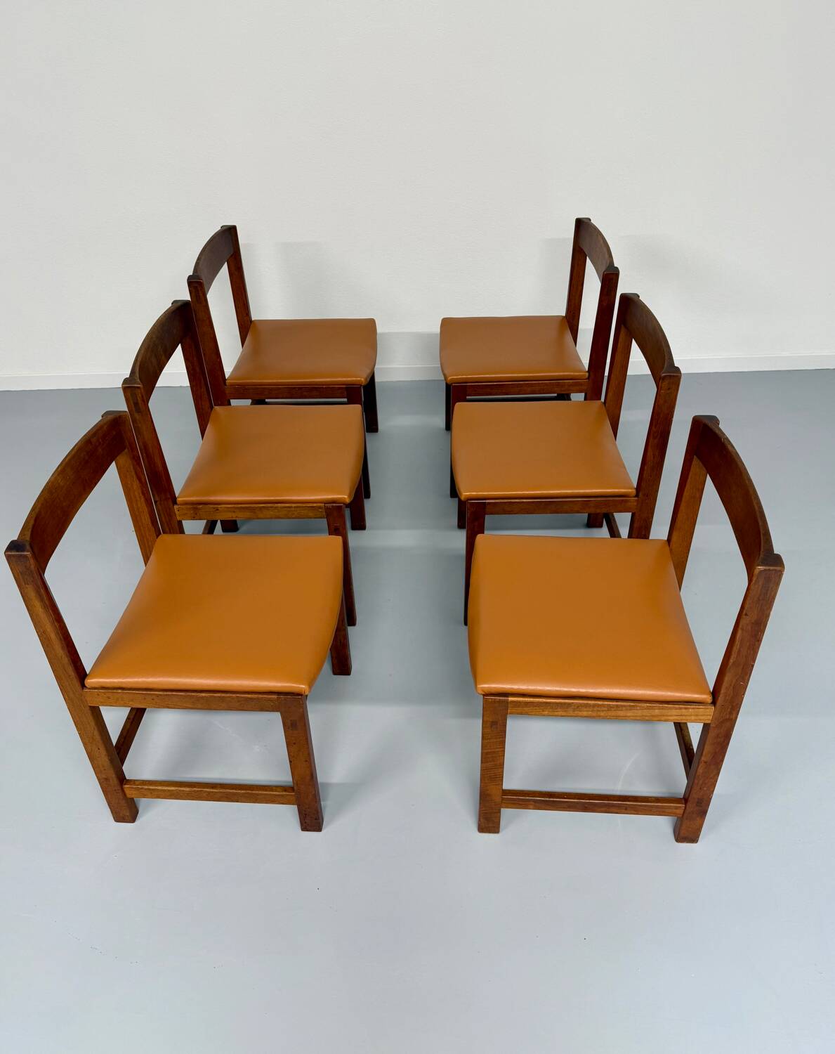 Lot of 6 old Scandinavian chairs "Corona" design 60s Lennart Bender