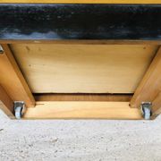 Vintage low storage cabinet blond oak Circa 60
