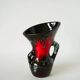Ceramic vase, brown & red, 1970