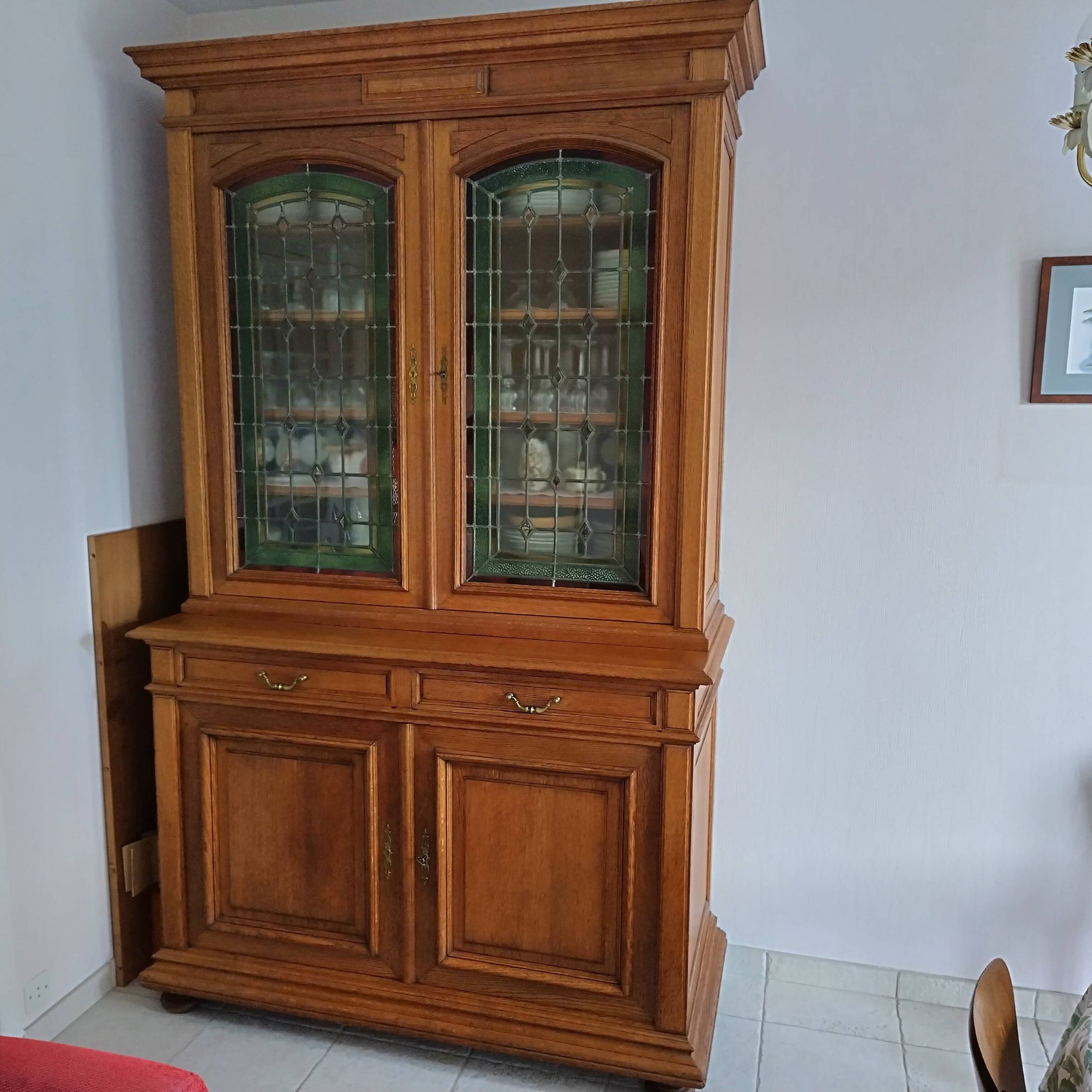 Louis XIII buffet, solid oak, 19th century.