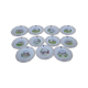 11 plates of earthenware from Gien model Châteaux de la Loire ar 22 cmmoiries diam