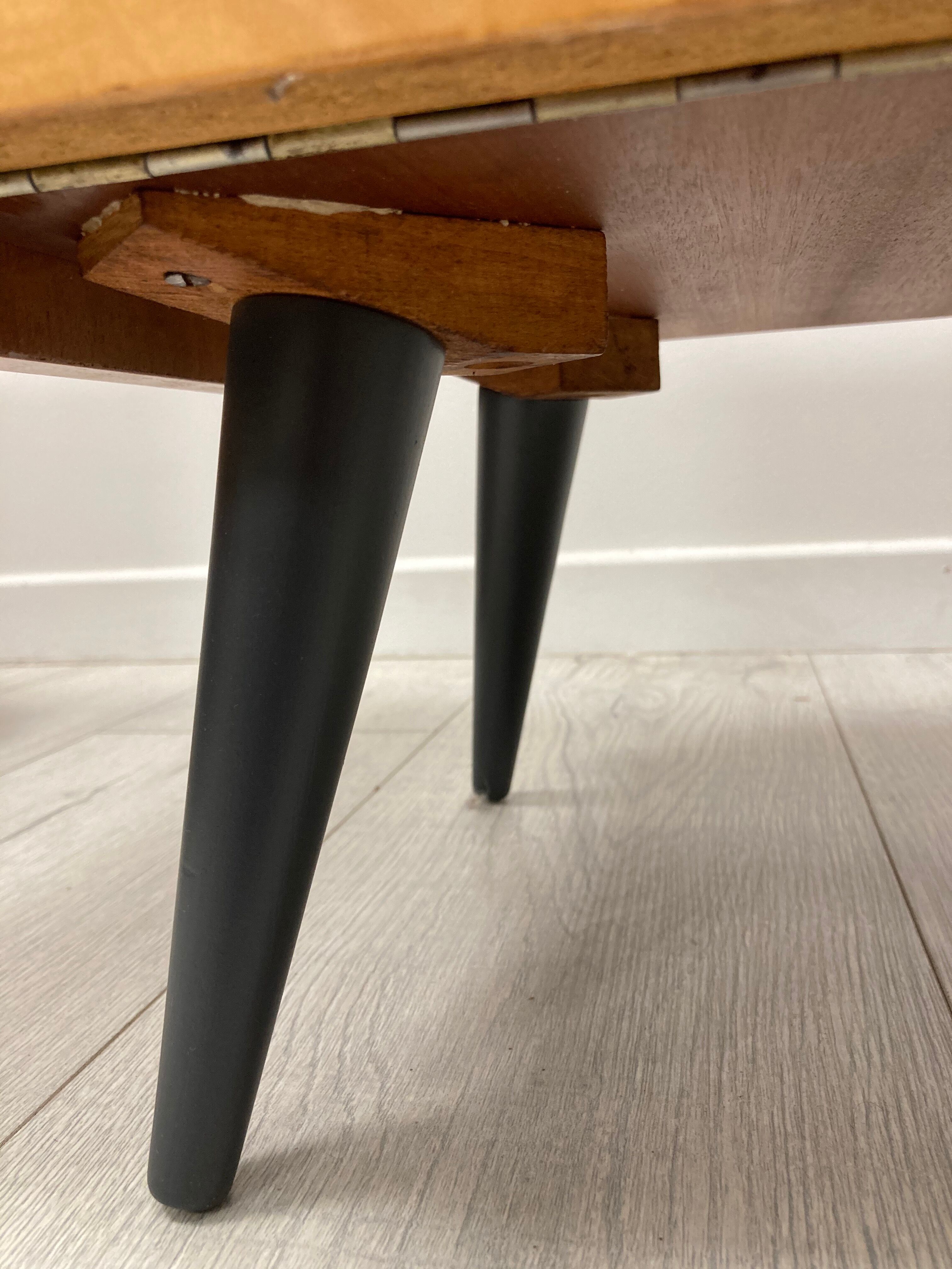 Pair of 1960s bedside tables compass feet