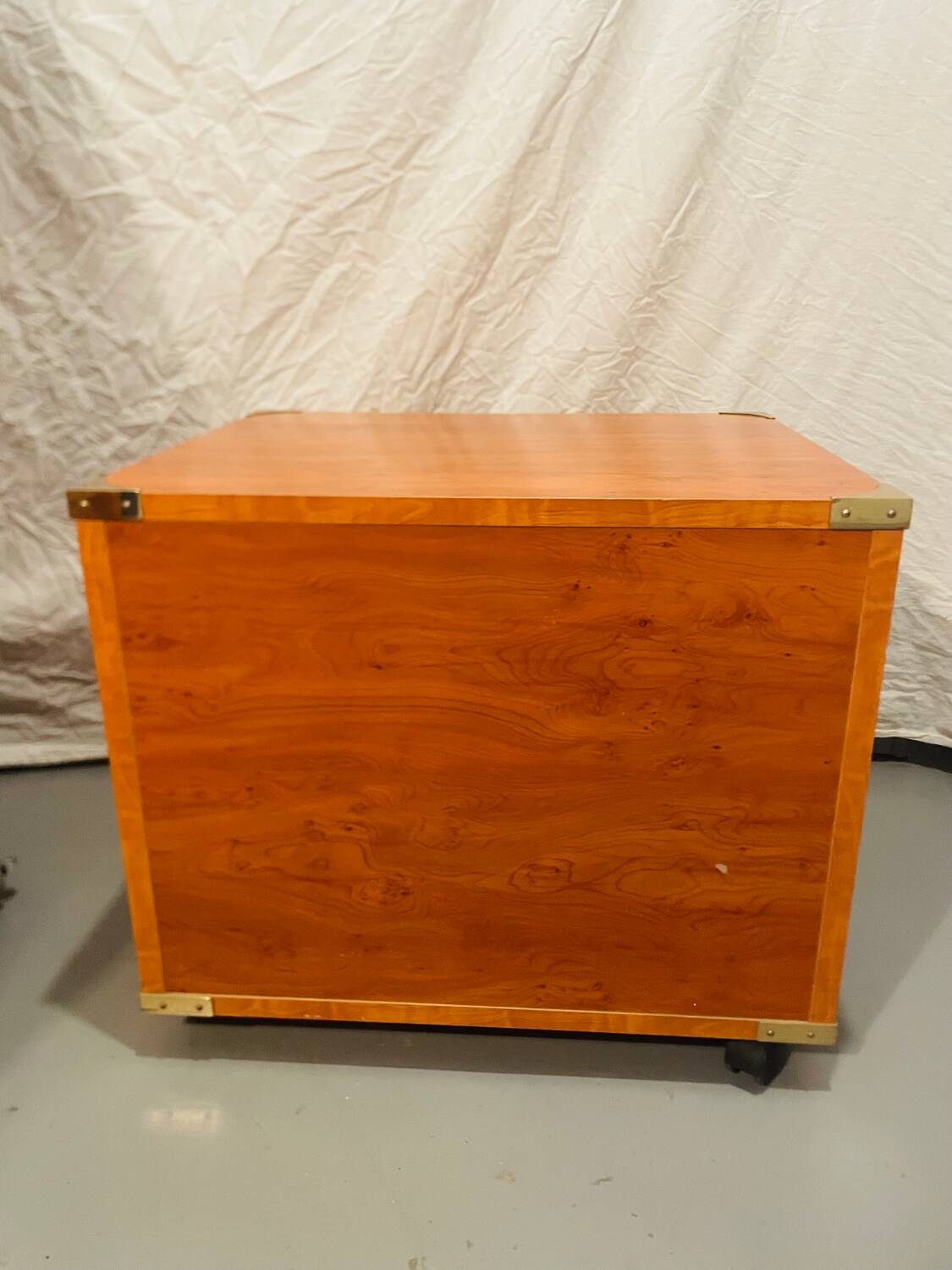 Gautier “Marine” bedside table in wood and brass, 1991