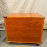 Gautier “Marine” bedside table in wood and brass, 1991