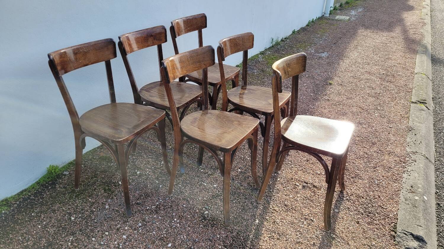 Series of 6 vintage restaurant bistro chairs - 1950s