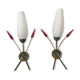 Pair of vintage wall lamps 1950 opaline and plexi