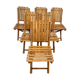 Suite of 6 folding bamboo chairs