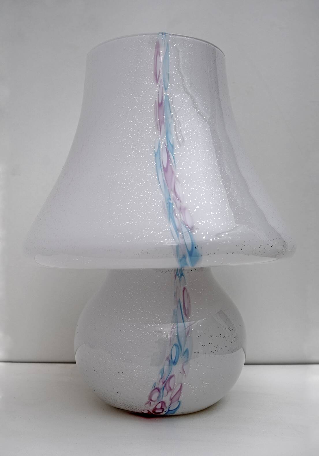 Venini Style Modern Italian Murano Glass Mushroom Table Lamp, 1980s