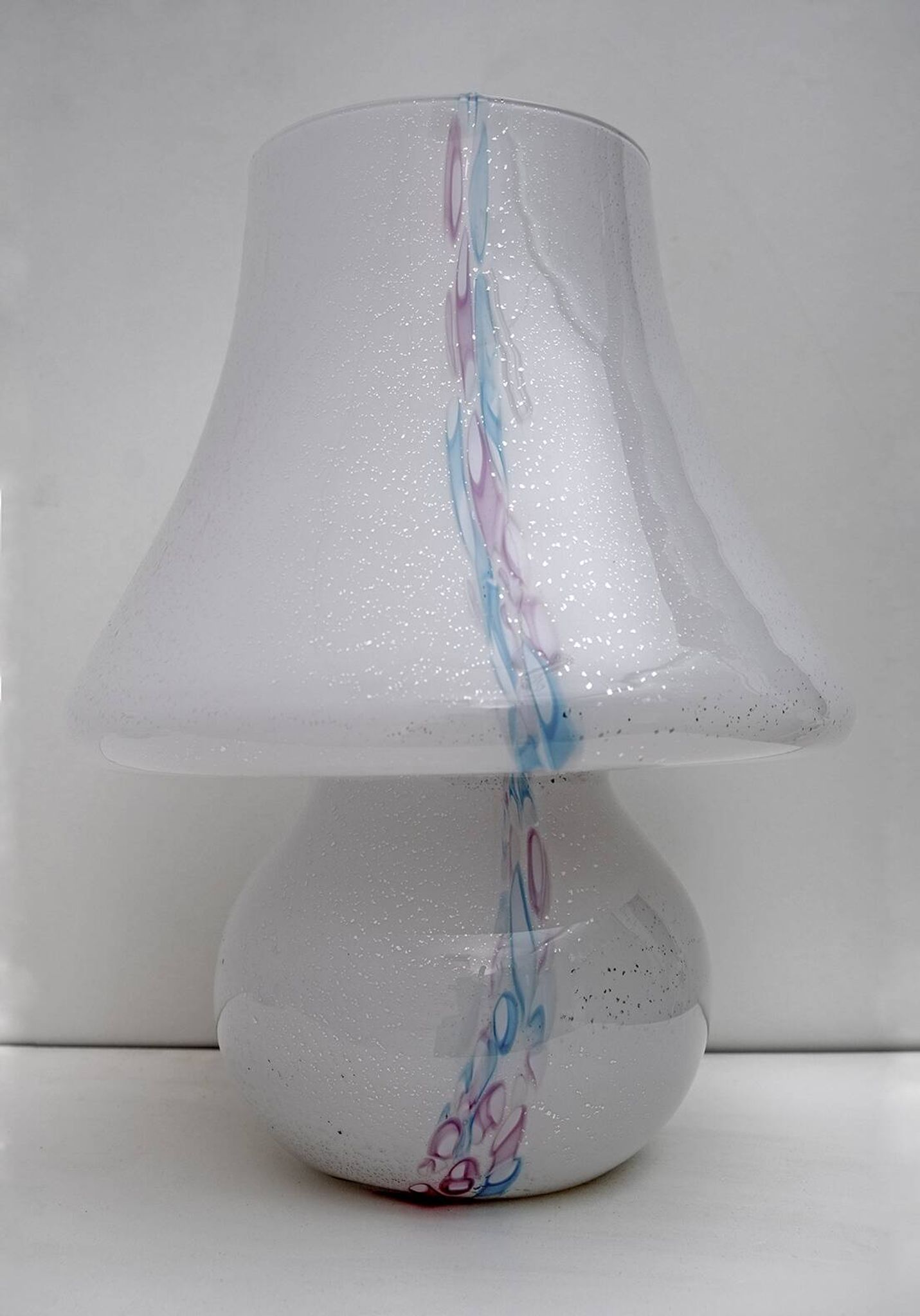 Venini Style Modern Italian Murano Glass Mushroom Table Lamp, 1980s