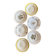 Set of 6 mismatched vintage soup plates