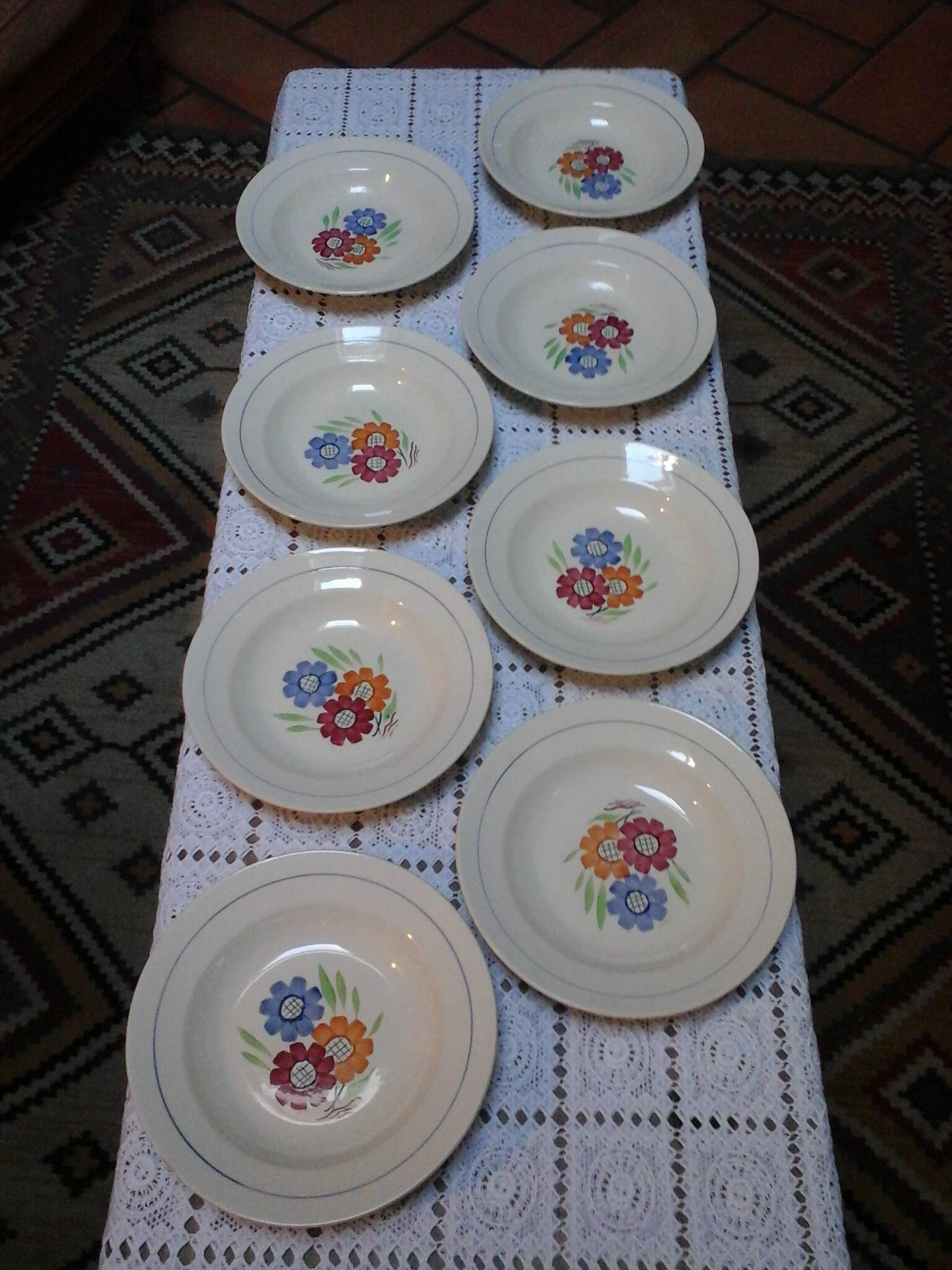 8 Agnès soup plates / KG Lunéville