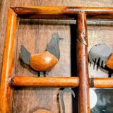 Miroir bois fer forgé animale