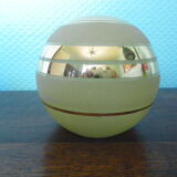 Art deco table lamp, marble, opaque glass and granite, animal in bronze patinated regulator