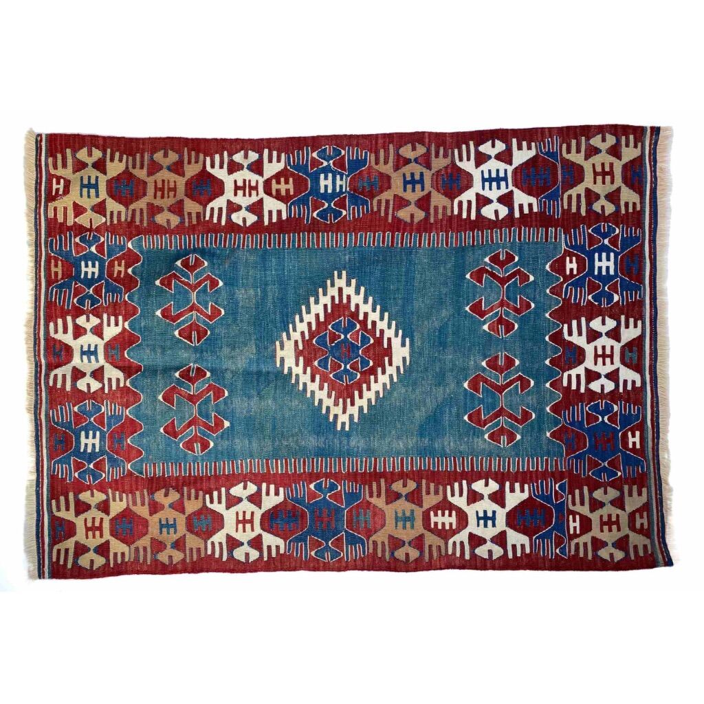 Hand-woven Turkish vintage kilim 166x116 cm