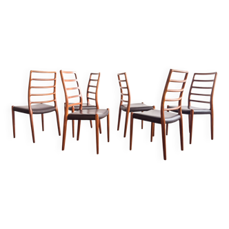 Ensemble de 6 chaises modèle 82 en teck par Niels O. Møller, Danemark