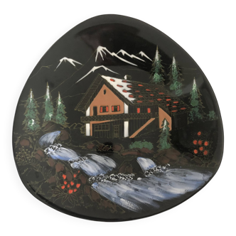 Decorative plate in Longwy enamel