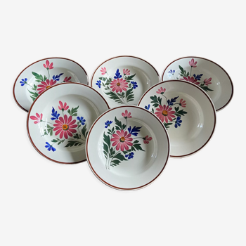 Iron earth plates Floral St-Amand pattern