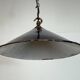 Industrial British Dark Blue Enamel Factory Pendant Lamp, 1950s
