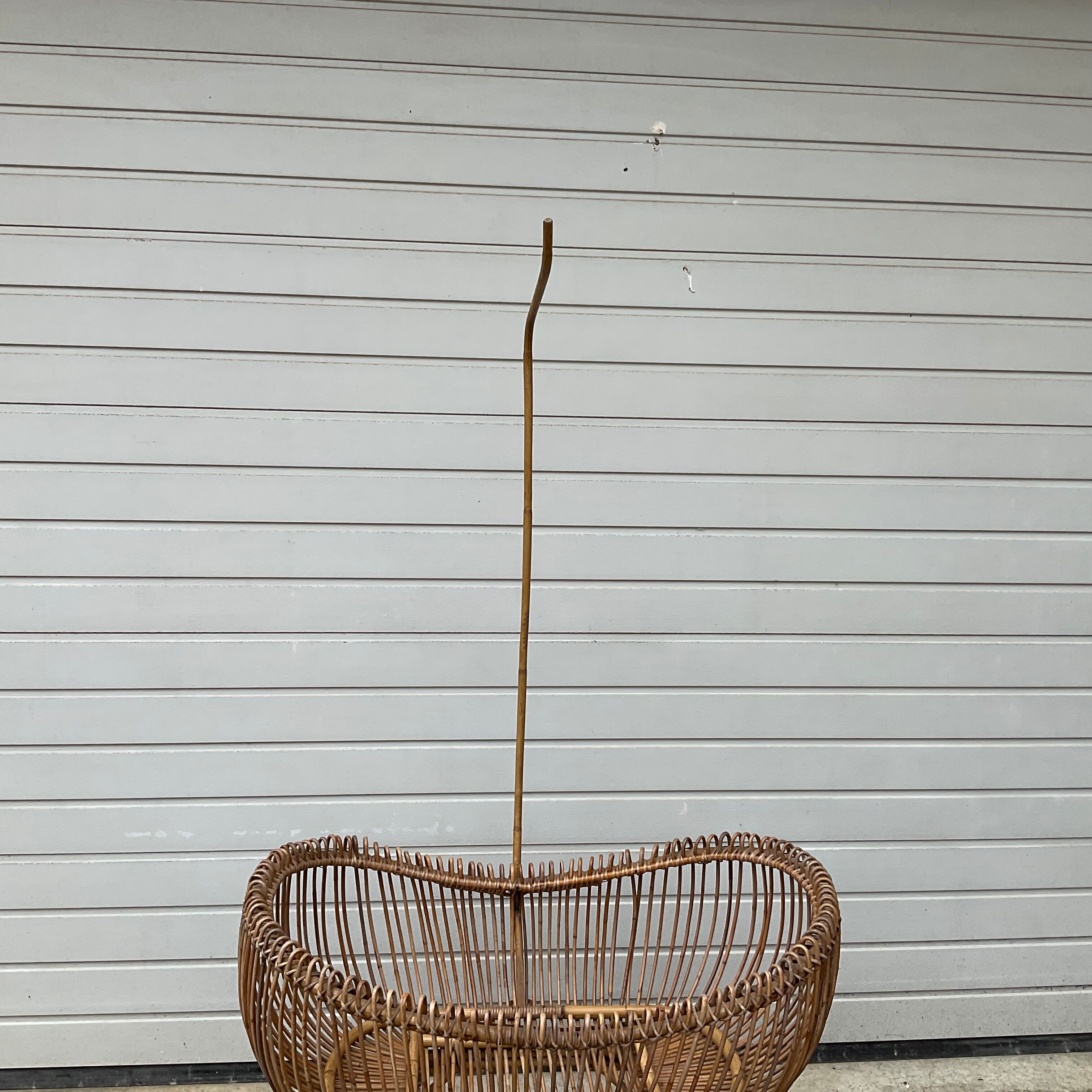Vintage rattan cradle