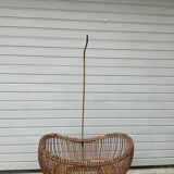 Vintage rattan cradle